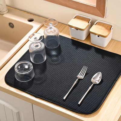 Black Dish Drying Mat