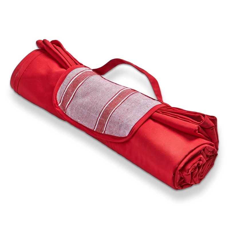 Red &amp; White Striped Picnic Blanket