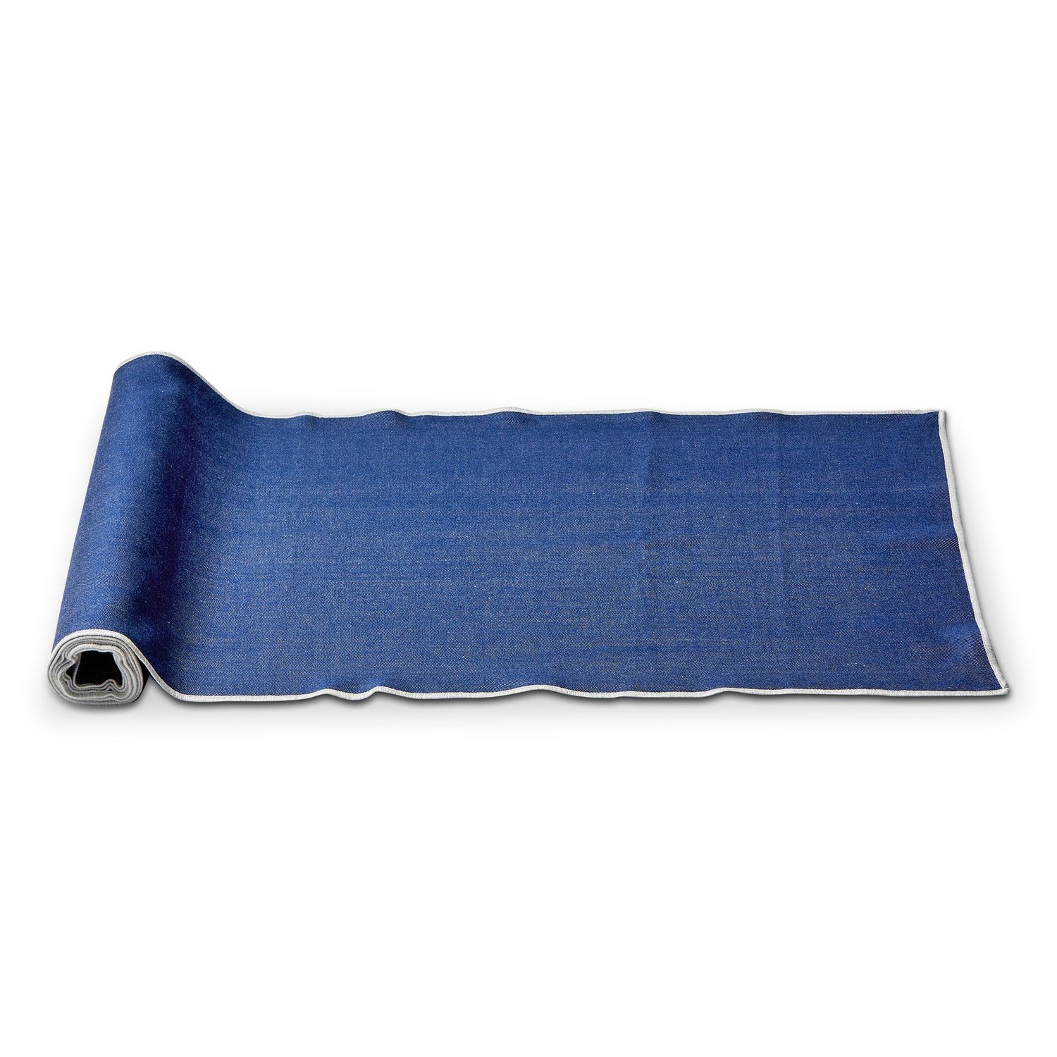 72x 14.5" Blue Table Runner with White Edging