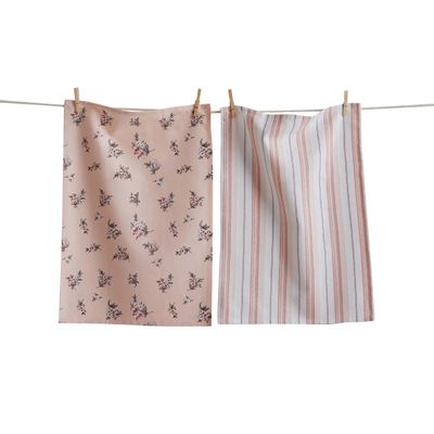 Peach Roses Dishtowels, set of 2
