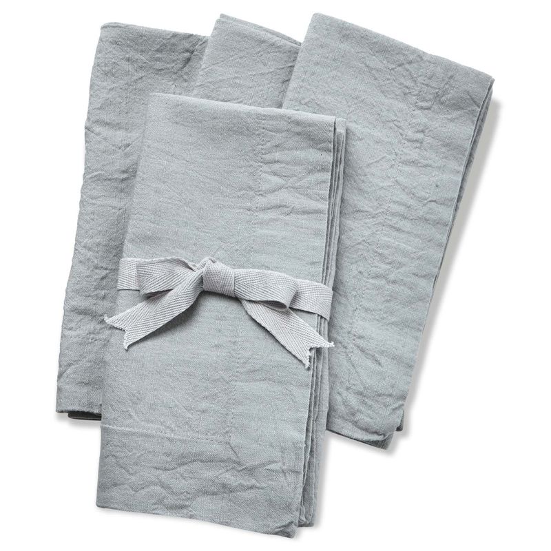 Light Blue Slub Napkins, set of 4