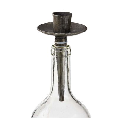 Iron Bottle Stopper Candle Holder