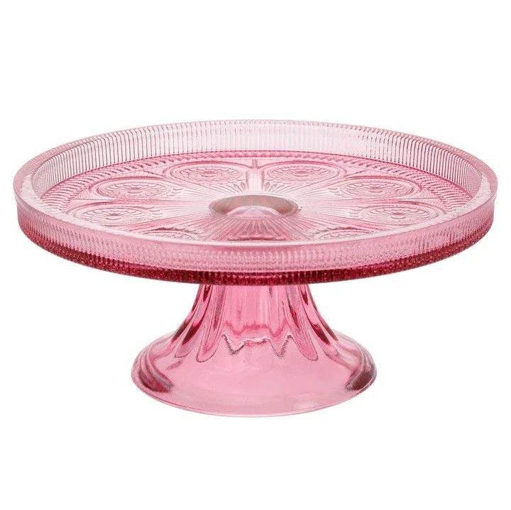 Pink Glass Cake Stand