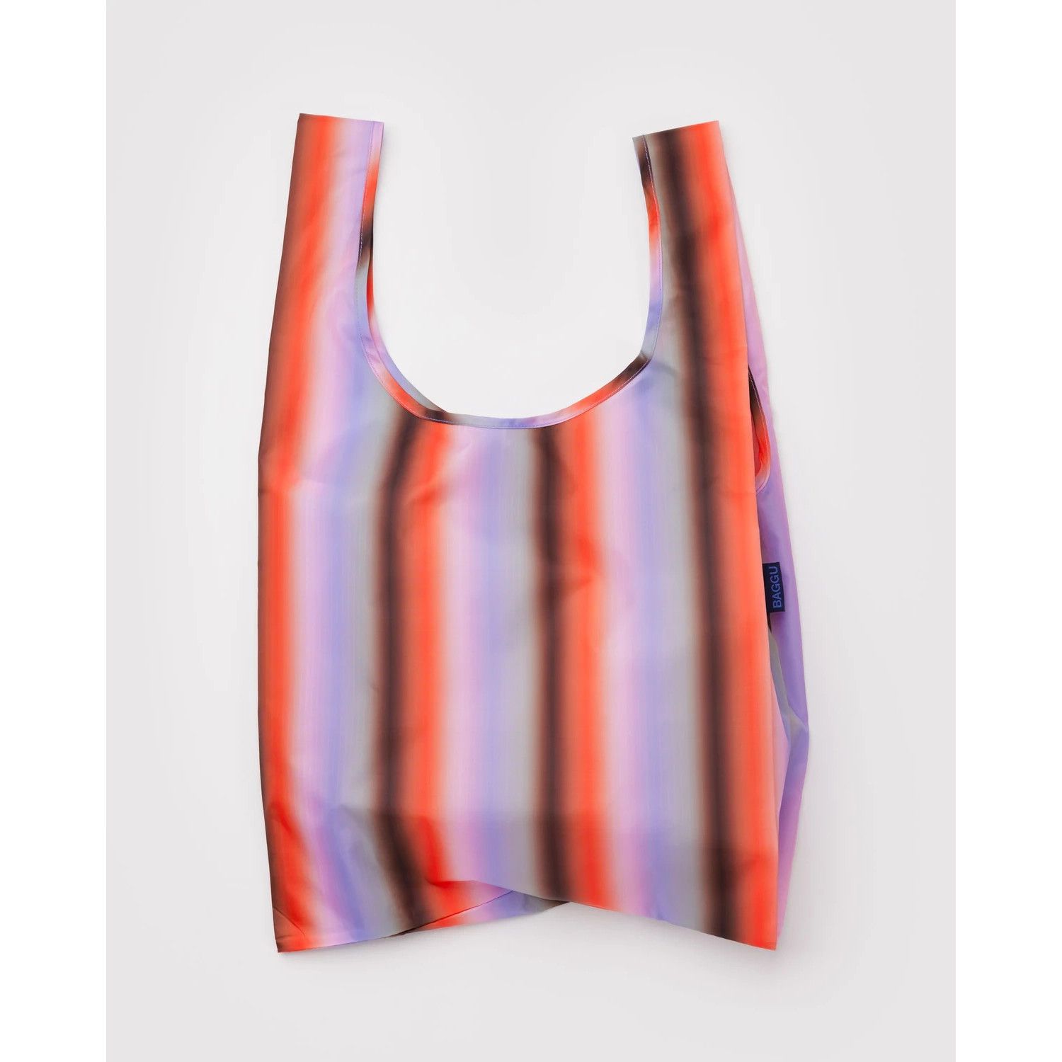 Gradient Stripe Poppy &amp; Lilac Baggu Reusable Tote Bag