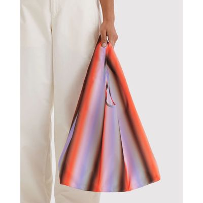Gradient Stripe Poppy &amp; Lilac Baggu Reusable Tote Bag