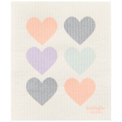 Pastel Hearts Cellulose Dishcloth