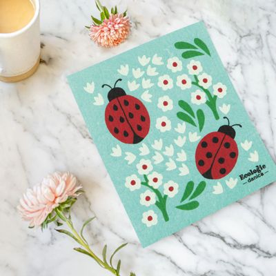 Ladybugs Cellulose Dishcloth