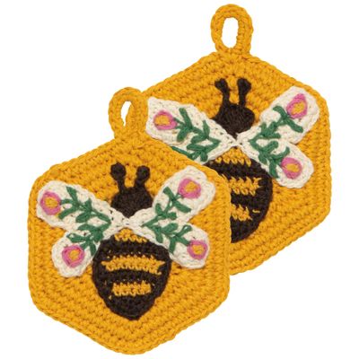 Bee Garden Crochet Sponges, set of 2