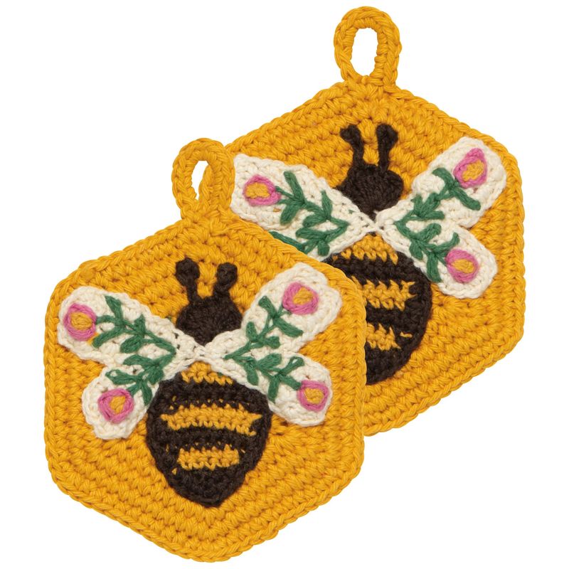 Bee Garden Crochet Sponges, set of 2