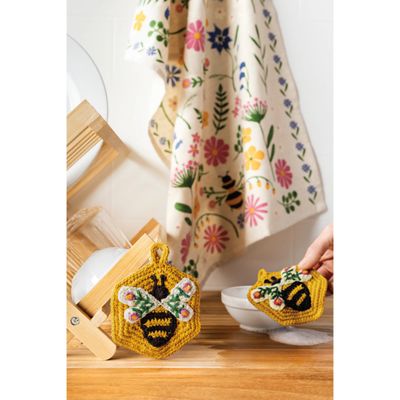 Bee Garden Crochet Sponges, set of 2