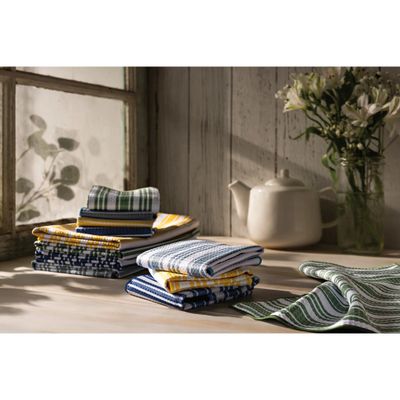Elm Green Stripe Dishcloths, set of 2
