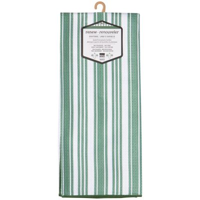 Elm Green Stripe Dishtowel
