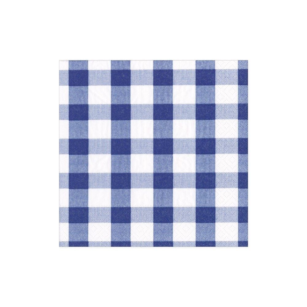 Blue Gingham Cocktail Napkins, set of 20