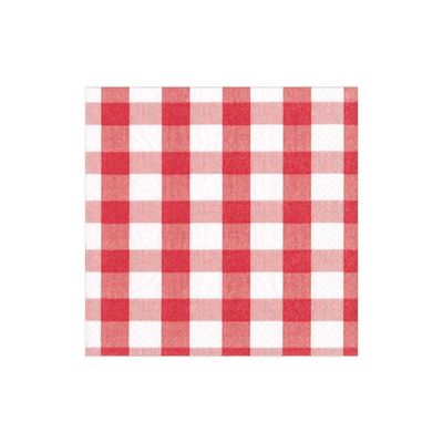Red Gingham Cocktail Napkins