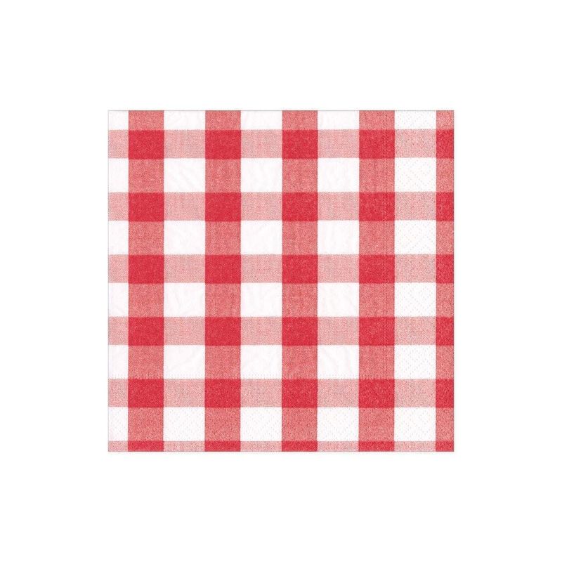 Red Gingham Cocktail Napkins