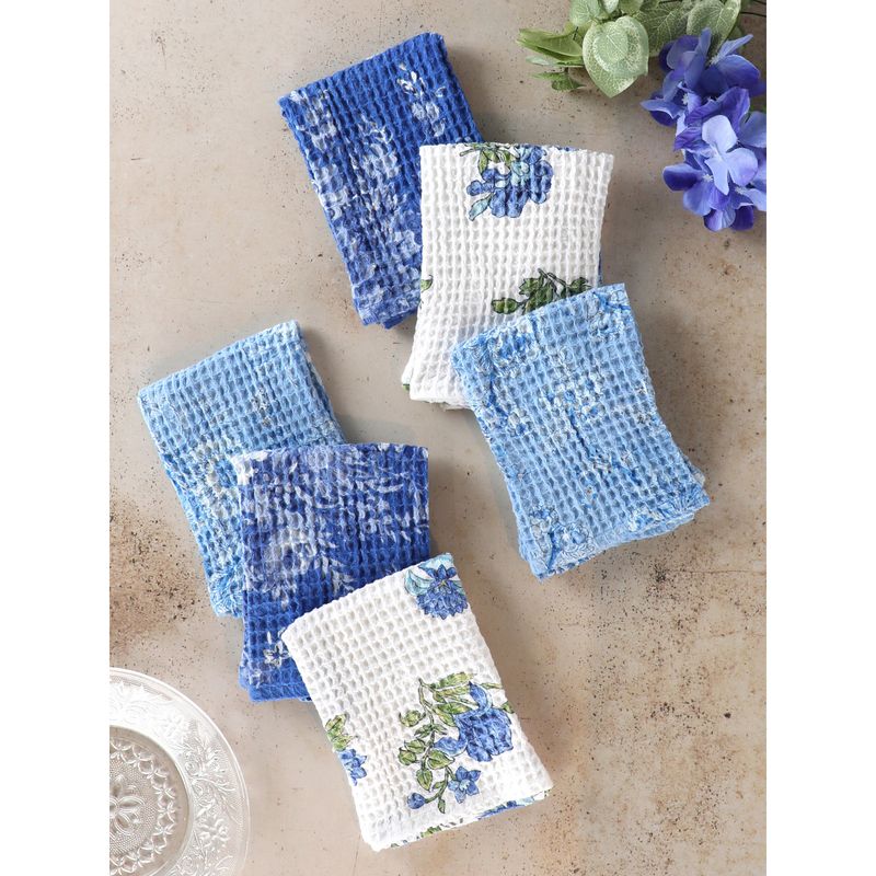 April Cornell Patchwork Cornflower Dishcloths, set of 6