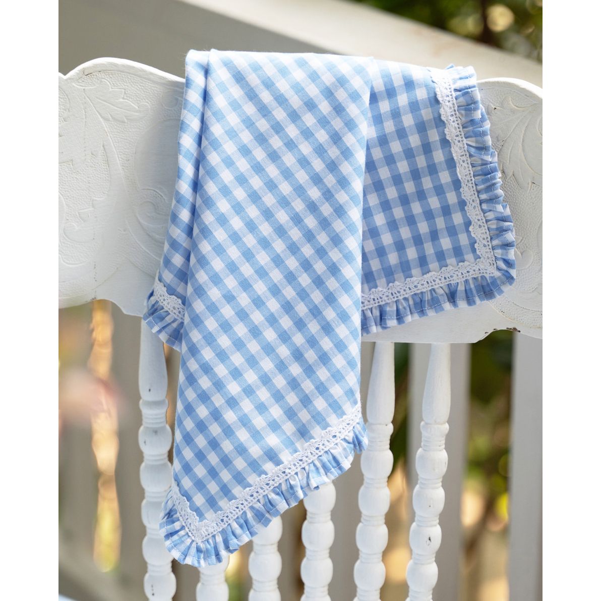 April Cornell Blue Cottage Gingham Napkins, set of 4