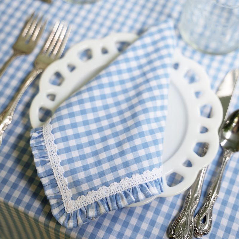 April Cornell Blue Cottage Gingham Napkins, set of 4
