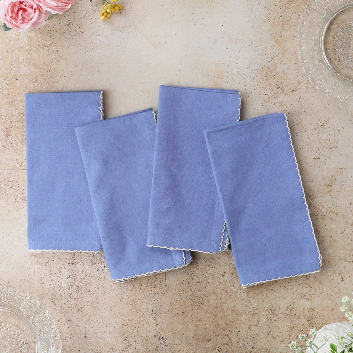 April Cornell Cottage Periwinkle Napkins, set of 4