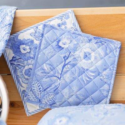 April Cornell Blue Skies Patchwork Potholders, set of 2
