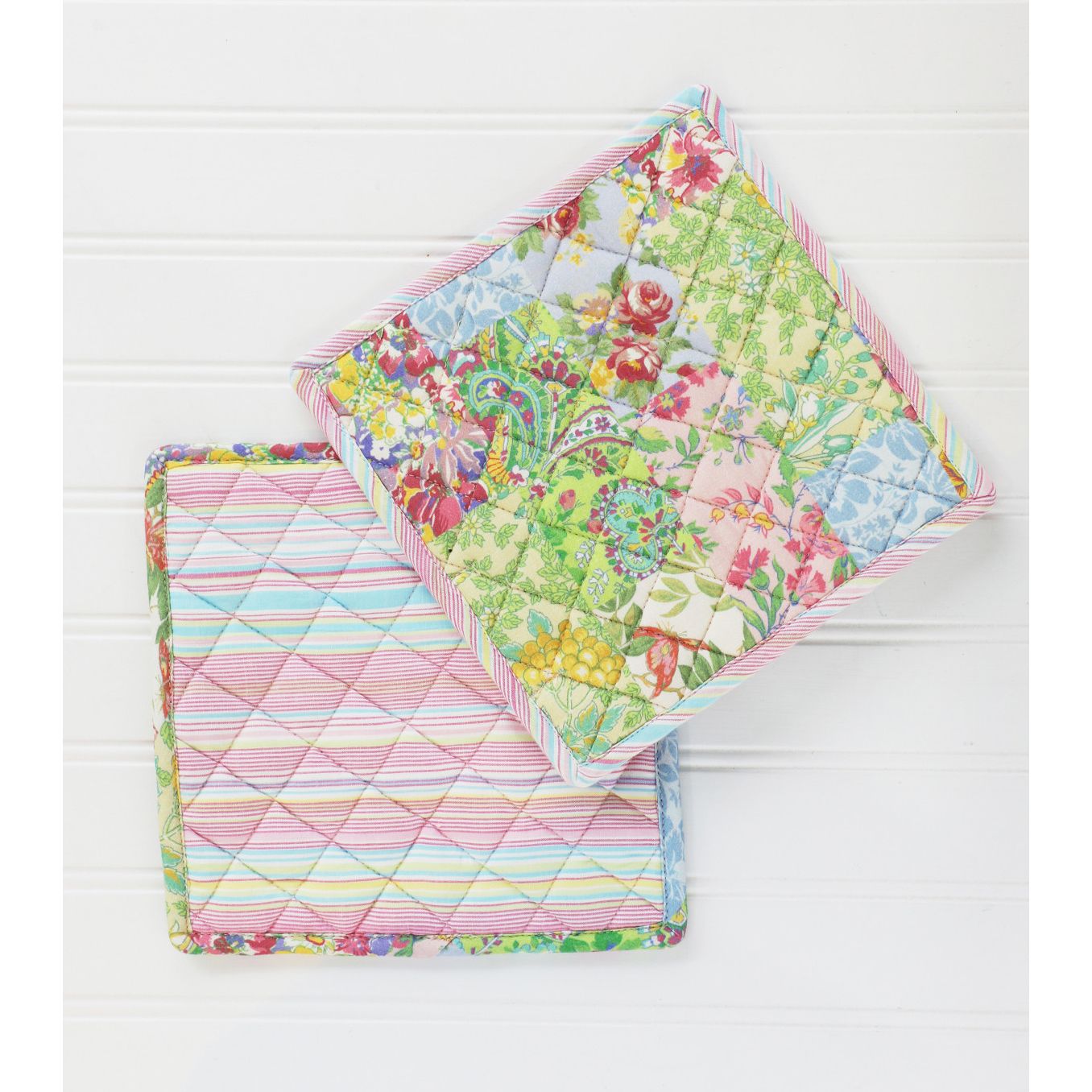 April Cornell Garden Collage Potholders, set of 2