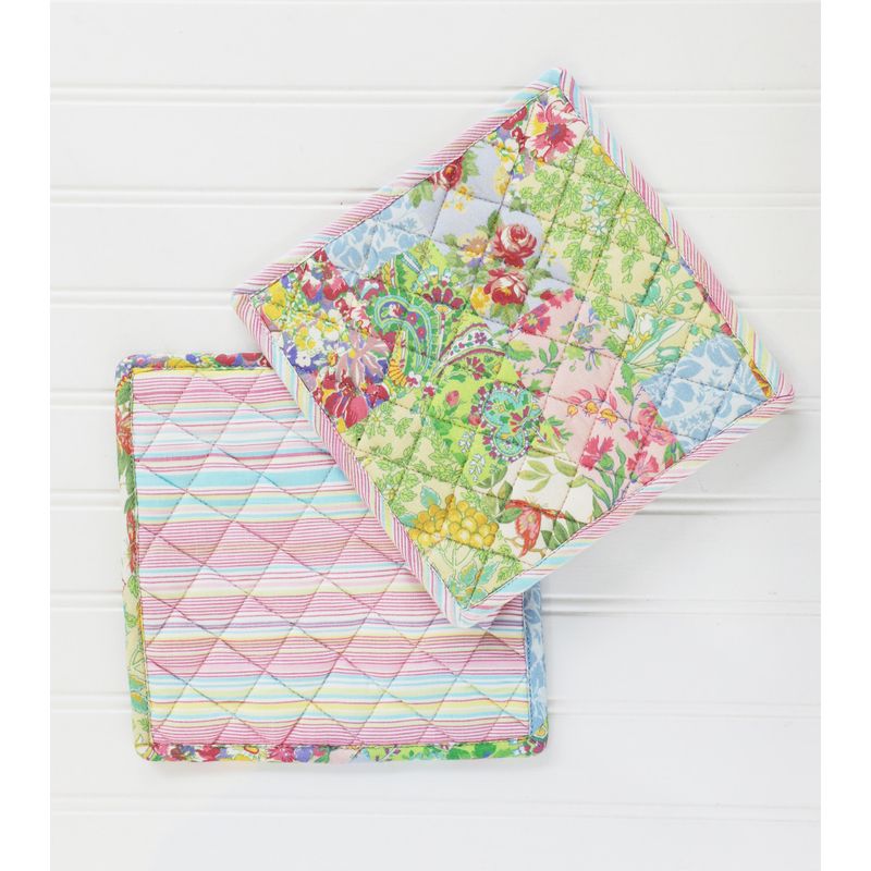 April Cornell Garden Collage Potholders, set of 2