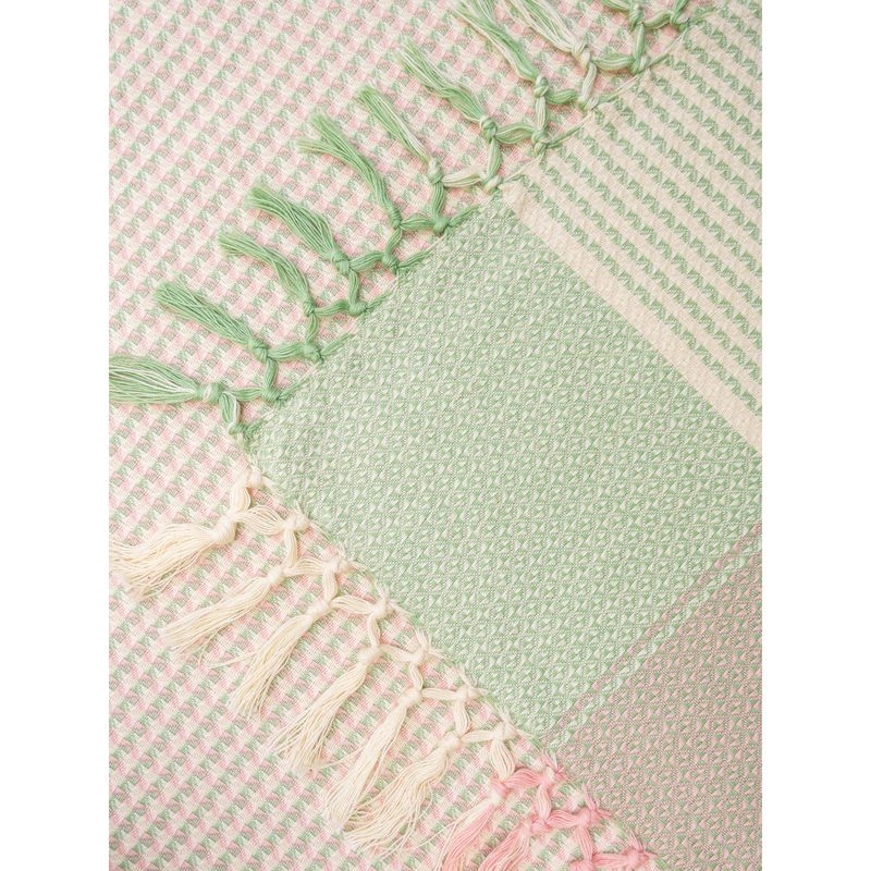 April Cornell 60x90" Pink Green Plaid Tablecloth