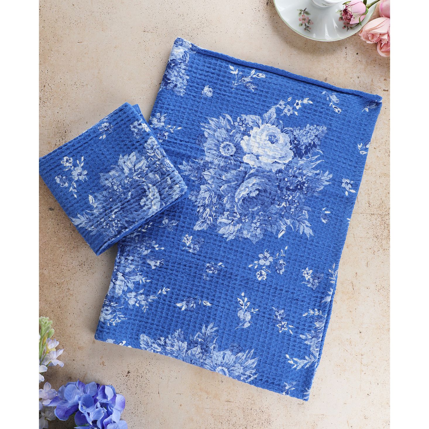 April Cornell Avonlea Cobalt Dishtowel