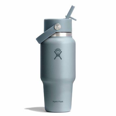 Hydro Flask 24oz Shale Grey Water Bottle with Straw