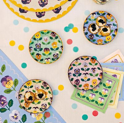 Pansy Appetizer Plates, set of 4