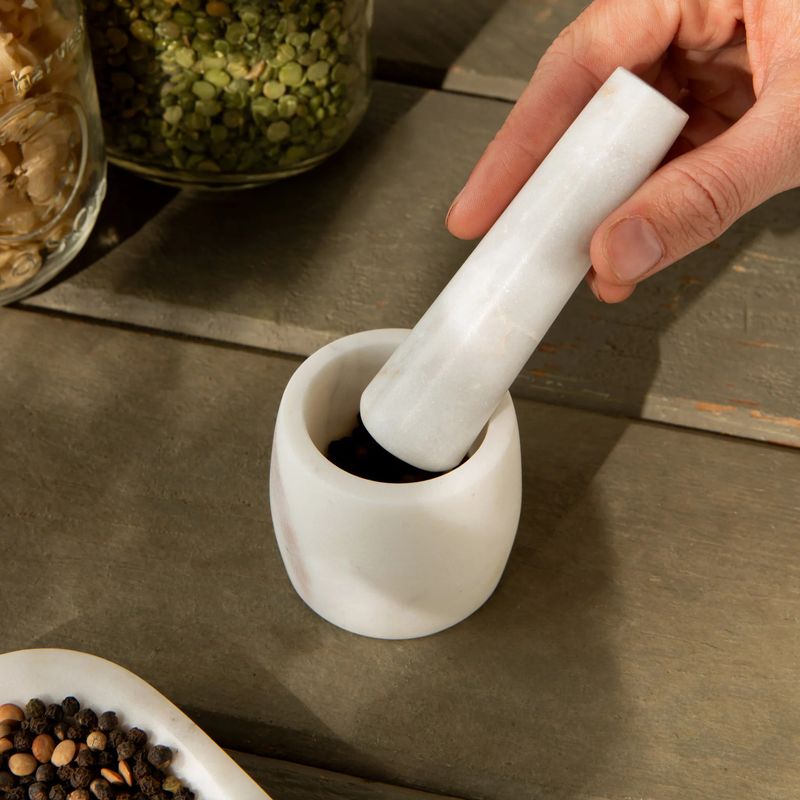Small Marble Mortar &amp; Pestle