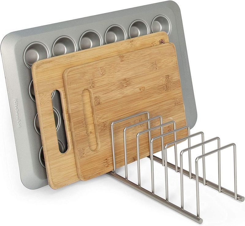 Chrome Pot Lid Organizer