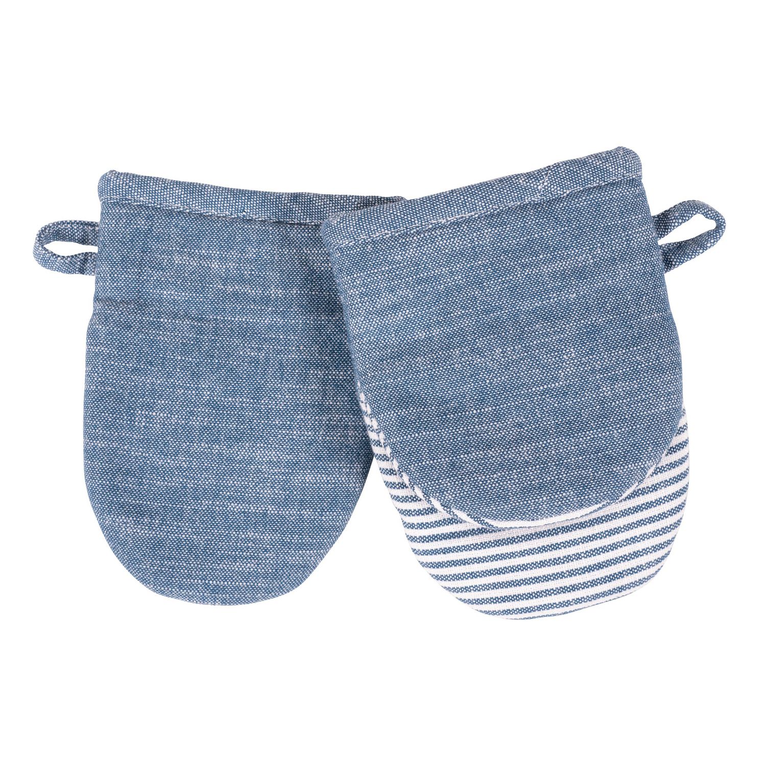 Blue Striped Mini Oven Mitts, set of 2