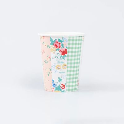 Patchwork Paper Cups, set of 8