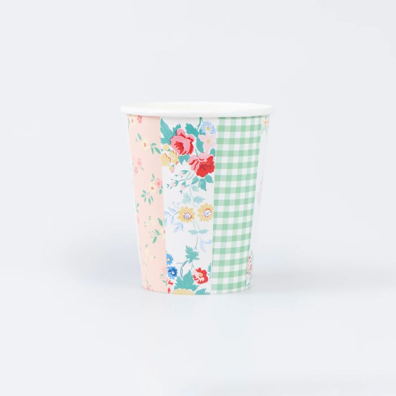 Patchwork Paper Cups, set of 8