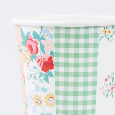 Patchwork Paper Cups, set of 8