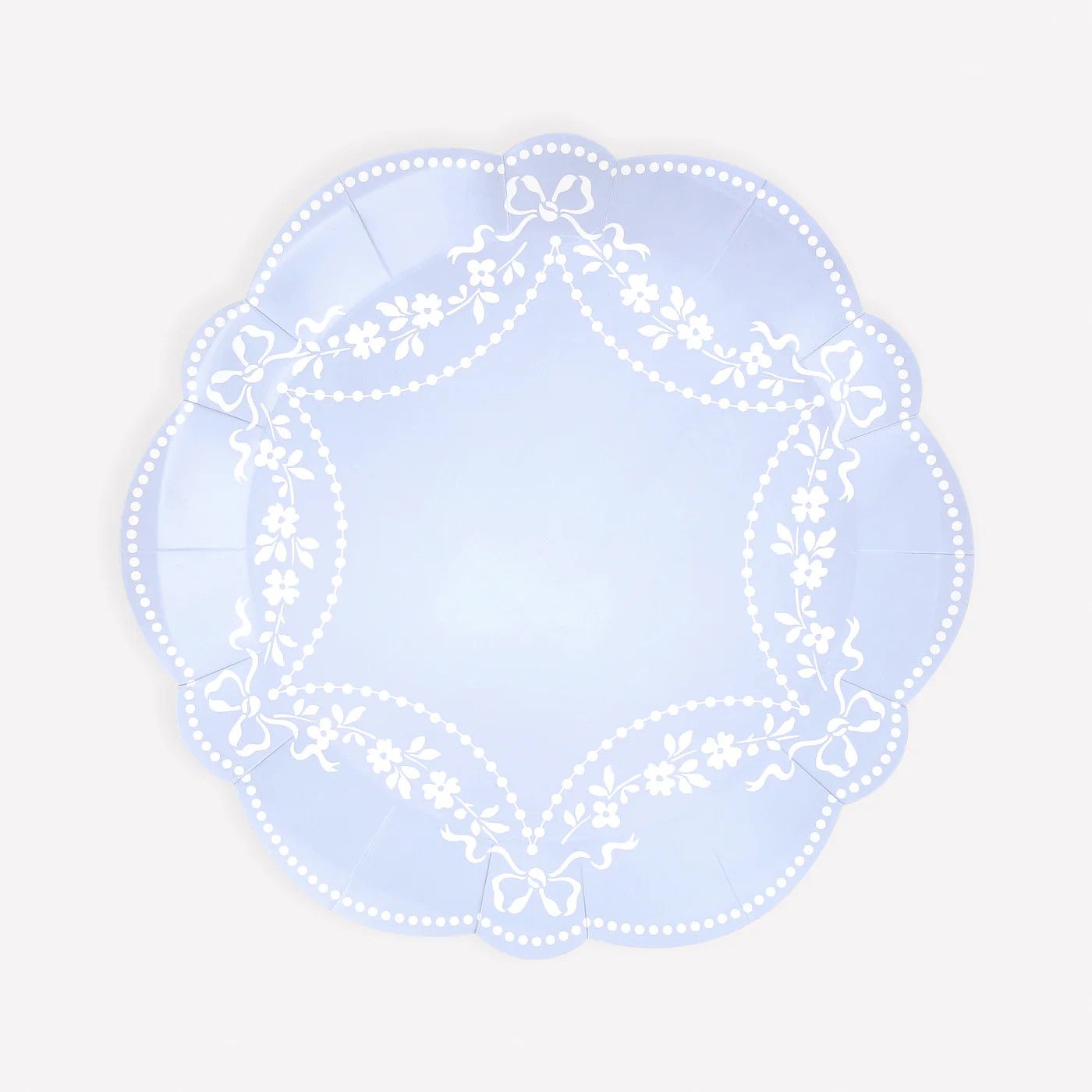Blue Rococo Dessert Plates, set of 8