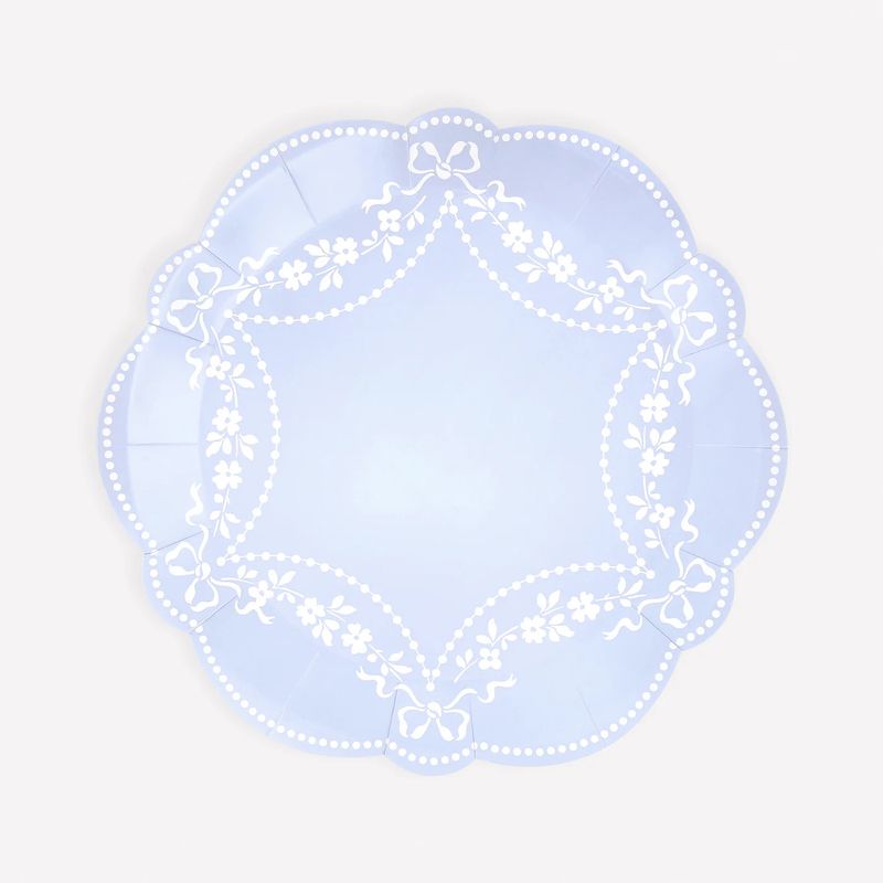 Blue Rococo Dessert Plates, set of 8