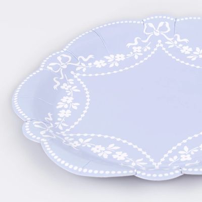 Blue Rococo Dessert Plates, set of 8