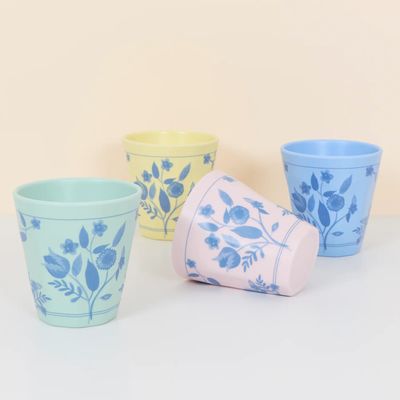 Melamine Botanical Party Cups, set of 4