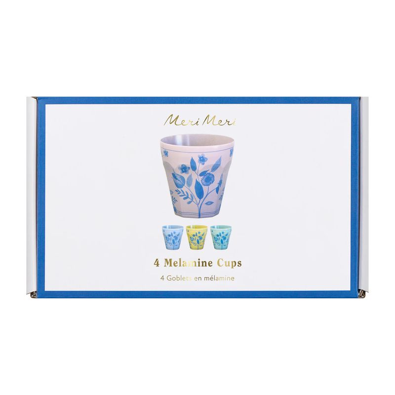 Melamine Botanical Party Cups, set of 4