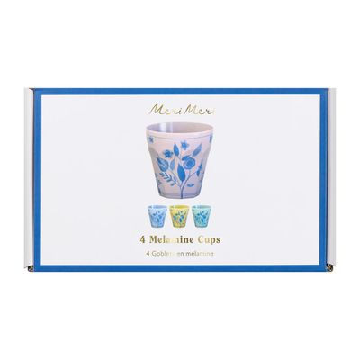 Melamine Botanical Party Cups, set of 4