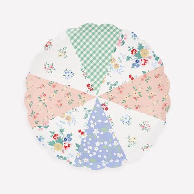 Patchwork Paper Dessert Plates, set of 8