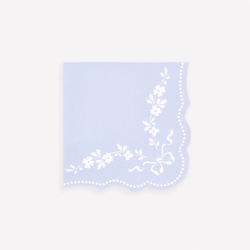Blue Rococo Cocktail Napkins, set of 16