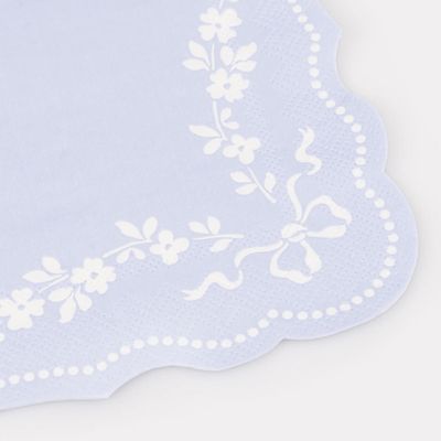 Blue Rococo Cocktail Napkins, set of 16