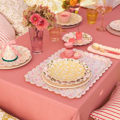 17x13" Pink Floral Serving Tray