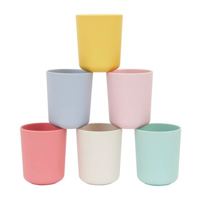 Multi Color Bamboo Cups, set of 6