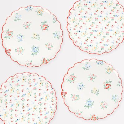 Ditsy Posy Dessert Plates, set of 8