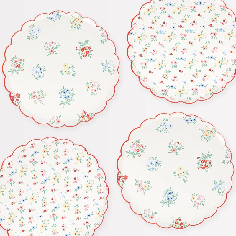 Ditsy Posy Dessert Plates, set of 8