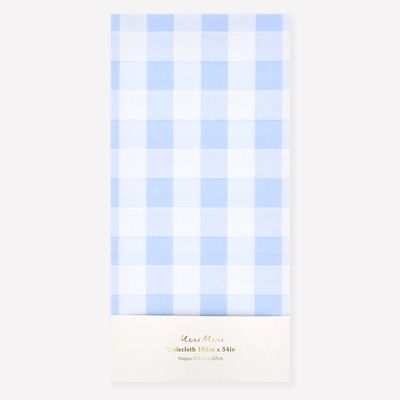 102x54" Blue Gingham Paper Tablecloth